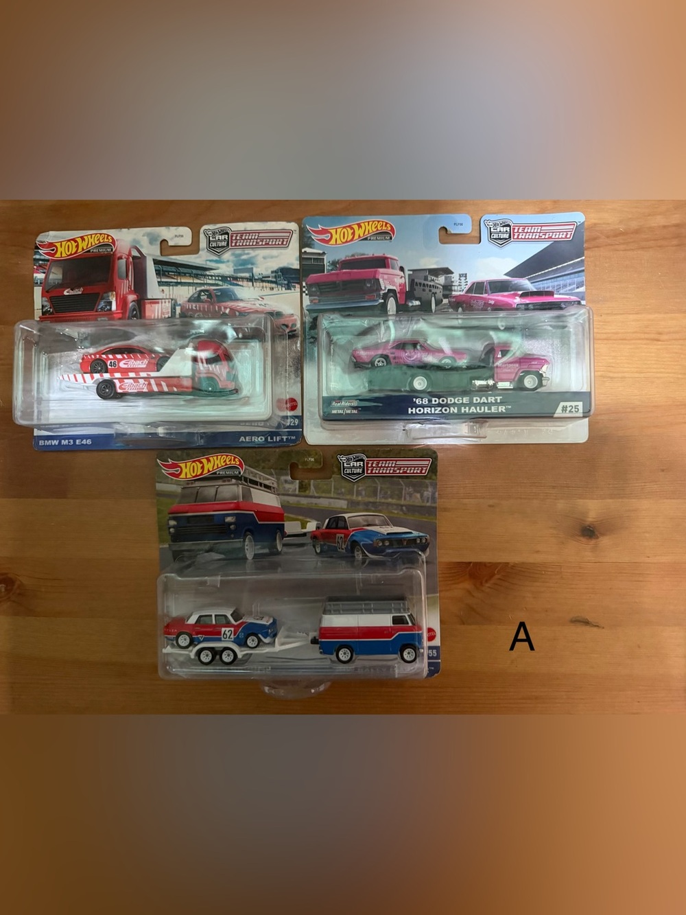 Hot Wheels Kids Vehicle Set with Red, White & Blue Race Transporter